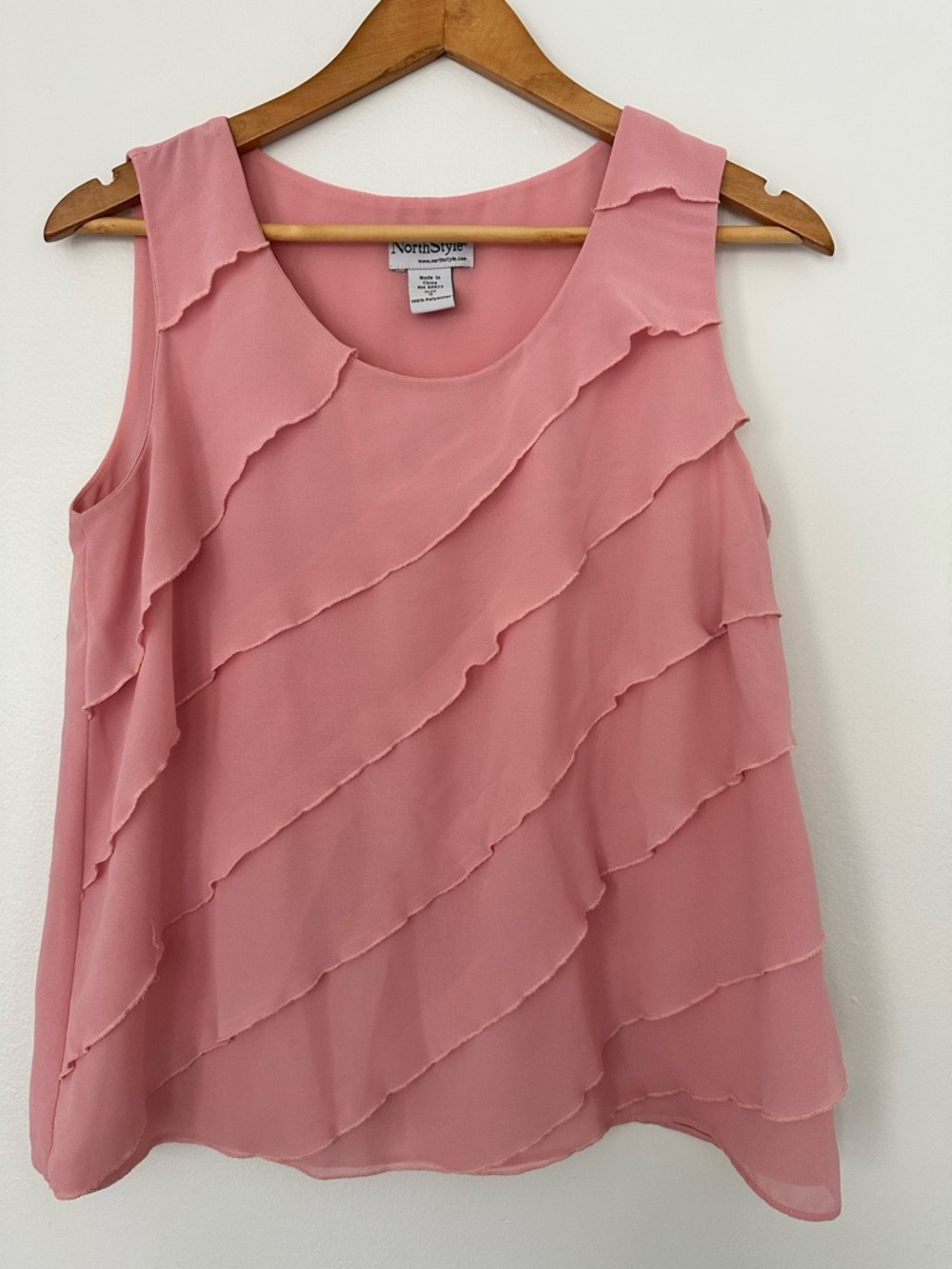 NorthStyle Dusty Pink Ruffled Layer Tank Top
